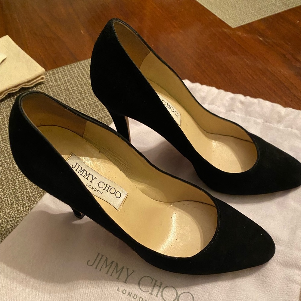Jimmy Choo Black Suede Pumps - Picture 2 of 15